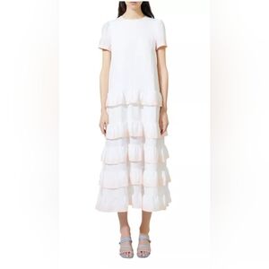 Maje Ralaxy Ombre Tiered Ruffle Maxi Dress